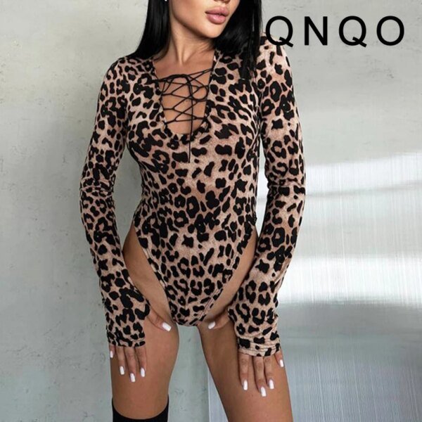 qnqo ليوبارد داخلية للنساء الخامس الرقبة الدانتيل يصل كم طويل ثوب فضفاض غير رسمي 2025 موضة جديدة الإناث مريحة سليم داخلية